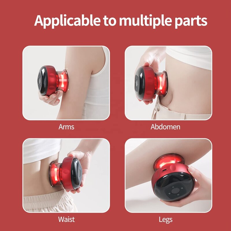 Electric Cupping Massager - 12 Modes Pressure Vacuum Cellulite Neck Shoulder Back Scraping