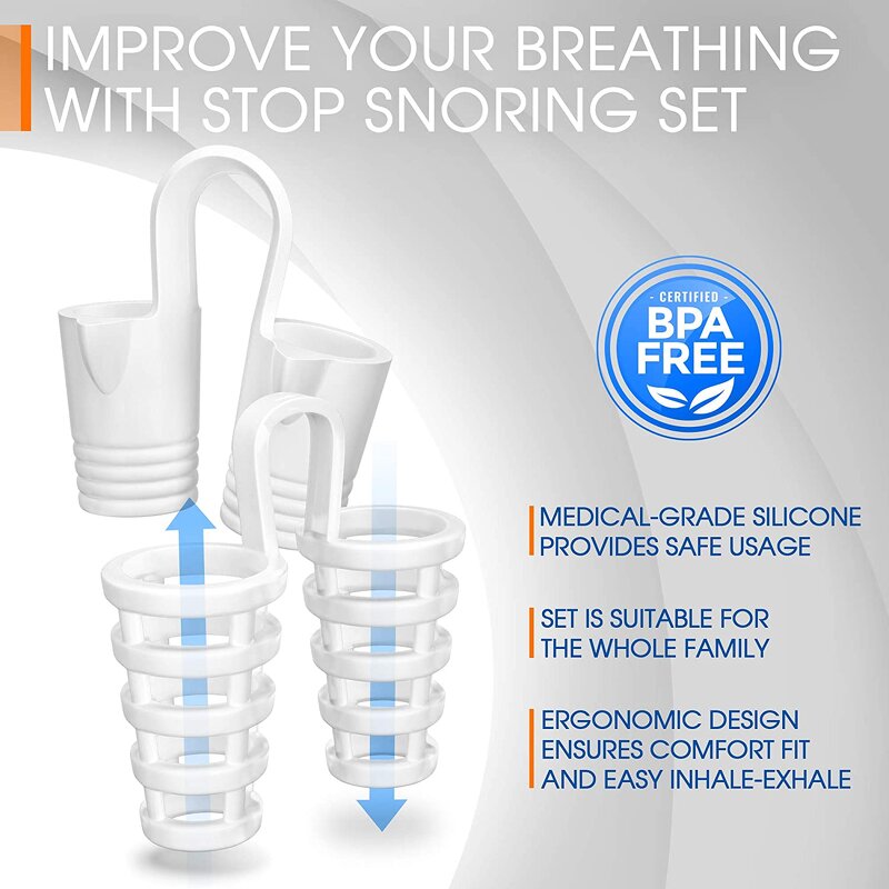 Reusable Nasal Dilator - 4 Pack Soft Silicone Nose Vent Good Sleep Solution for Nasal Breathers