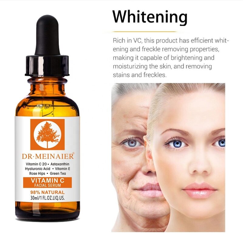 Peptide Vitamin C Serum - Natural Skin Care AHA Whitening Anti Aging Dark Spot Correction Anti Acne