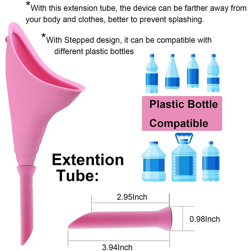 Reusable Female Urinal - Travel Portable New Version Silicone Funnel Feminine Hygiene Pee Cup