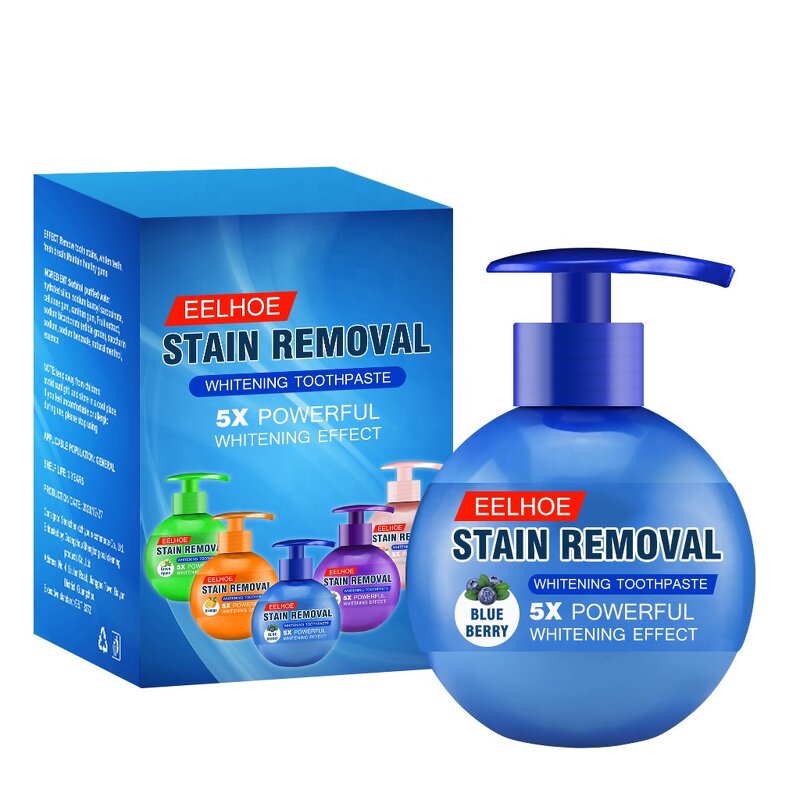 Oral Care Gel Toothpaste - Fresh Breath Pump Stain Removal Whitening Strengthening Gums Anti-Cavity