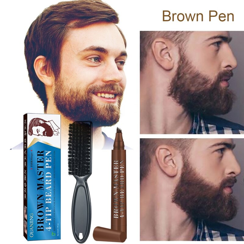 Beard Pen Filler - Hot Selling Long Lasting Waterproof Natural Finish with Beard Brush