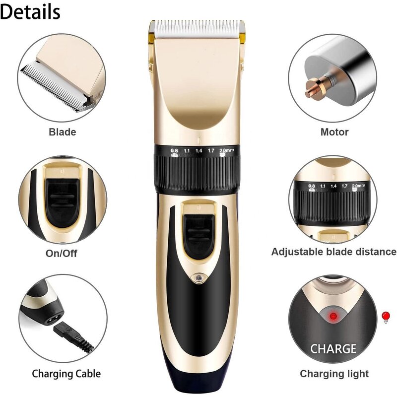 Dog Grooming Kit - Rechargeable Cordless Quiet Electric Hair Clipper Thick Coats Trimmer Shaver
