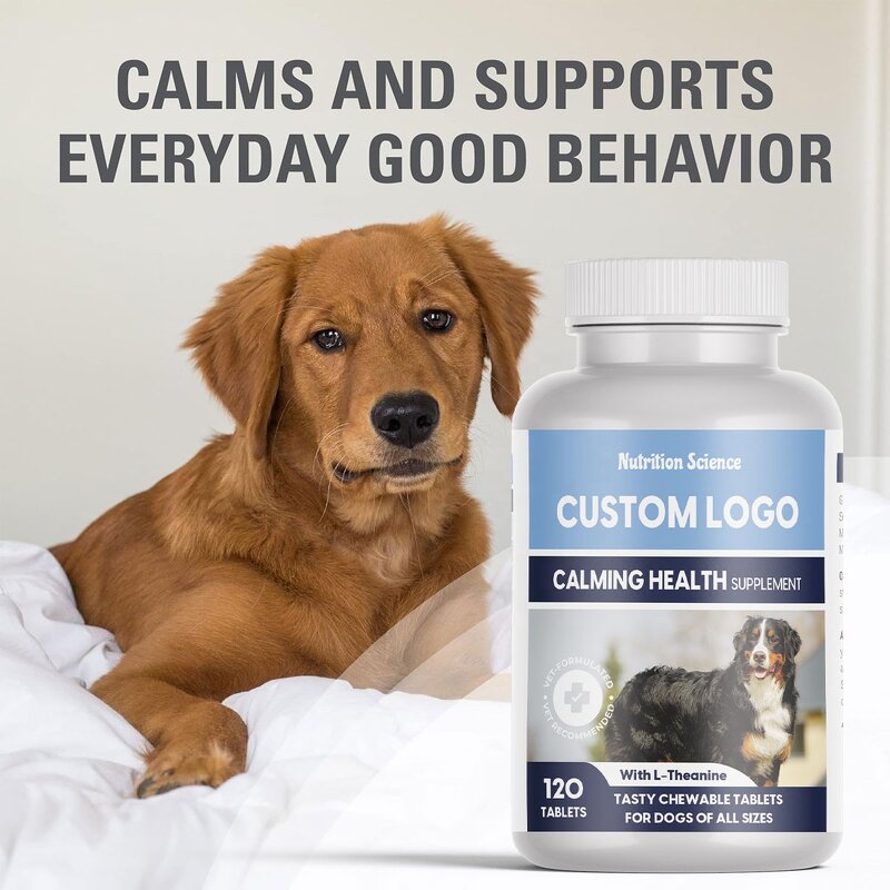 Dog Calming Tablet - Manufacturer - L-Theanine Magnolia Phellodendron Behavioral Health Chewable