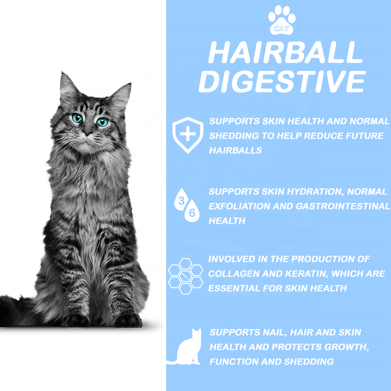 Cat Probiotic Supplement - Manufacturer - ODM OEM Skin Coat Hairball Relief Digestive Aid