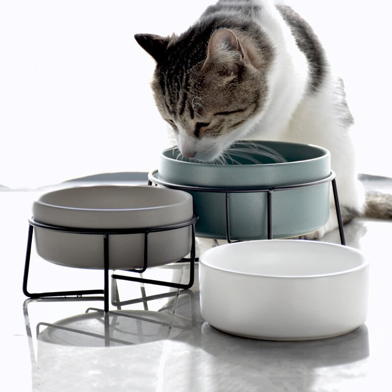 Pet Drinking Bowl - Manufacturer - Wholesale Custom Ceramic Non Slip Dog Cat With Wooden Stand