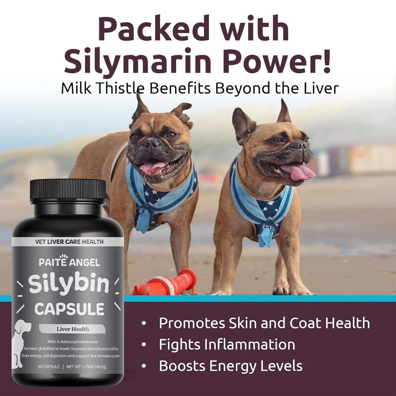 Dog Liver Support Supplement - Manufacturer - Silybin Natural Detox Energy Immune System Boost