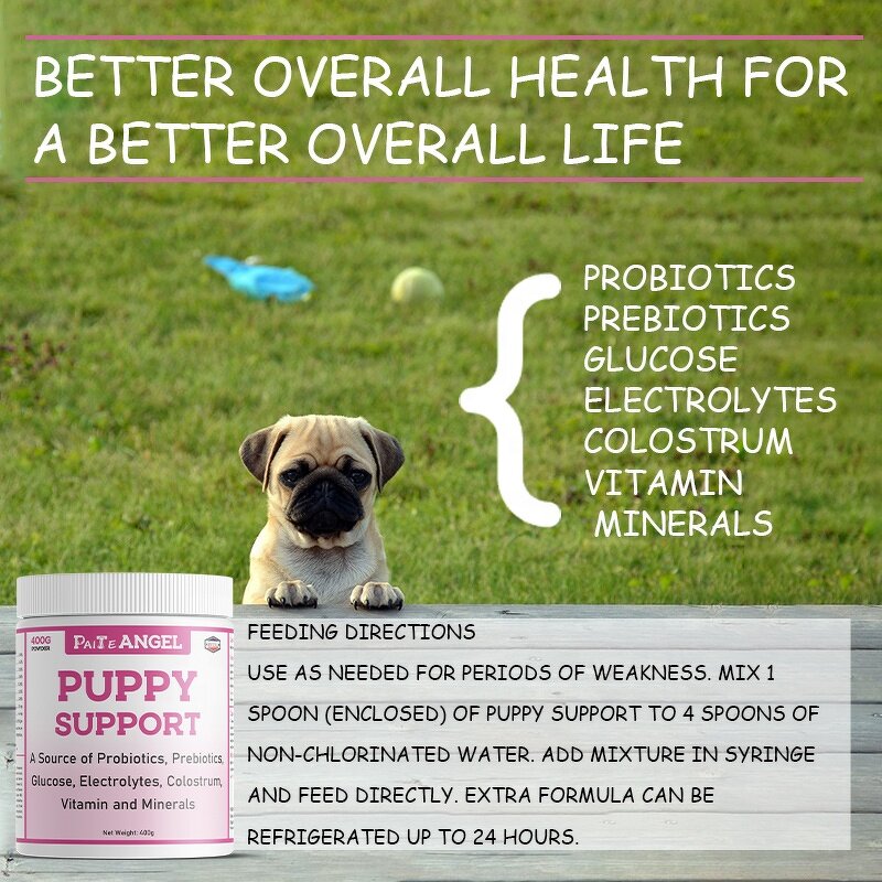 Puppy Support Supplement - Manufacturer - Probiotics Prebiotics Enzymes Glucose Electrolytes