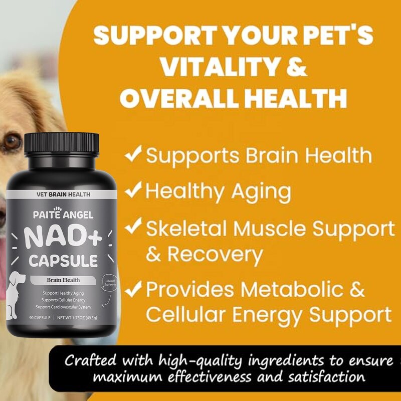 Senior Dog Brain Supplement - Manufacturer - Cognitive NAD+ Cellular Energy Cardiovascular