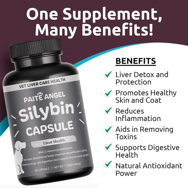 Dog Liver Support Supplement - Manufacturer - Silybin Natural Detox Energy Immune System Boost
