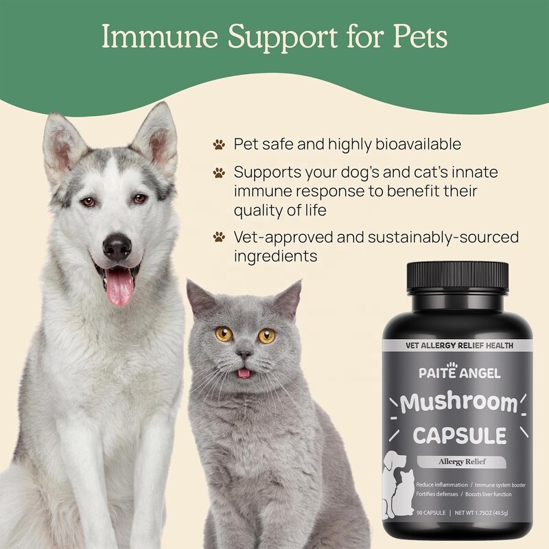 Pet Immune Capsule - Manufacturer - Organic Mushroom Anti Inflammatory Liver Detox Allergy