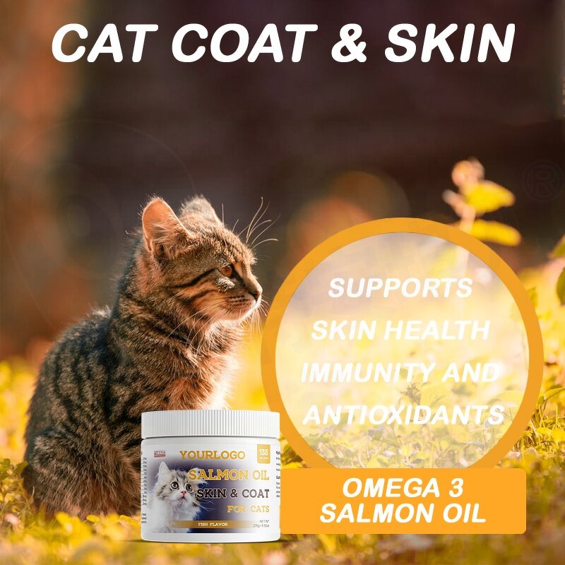Cat Salmon Oil Supplement - Manufacturer - Wholesale Private Label Skin Coat Shiny Moisturising