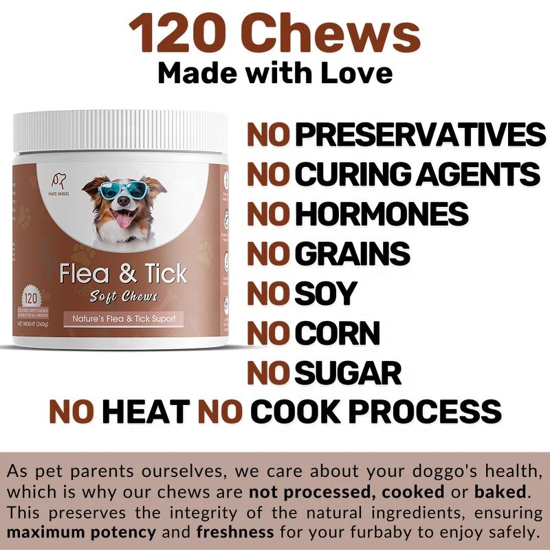 Dog Flea Tick Chewable - Manufacturer - Natural Control Treatment Prevention Immune Support