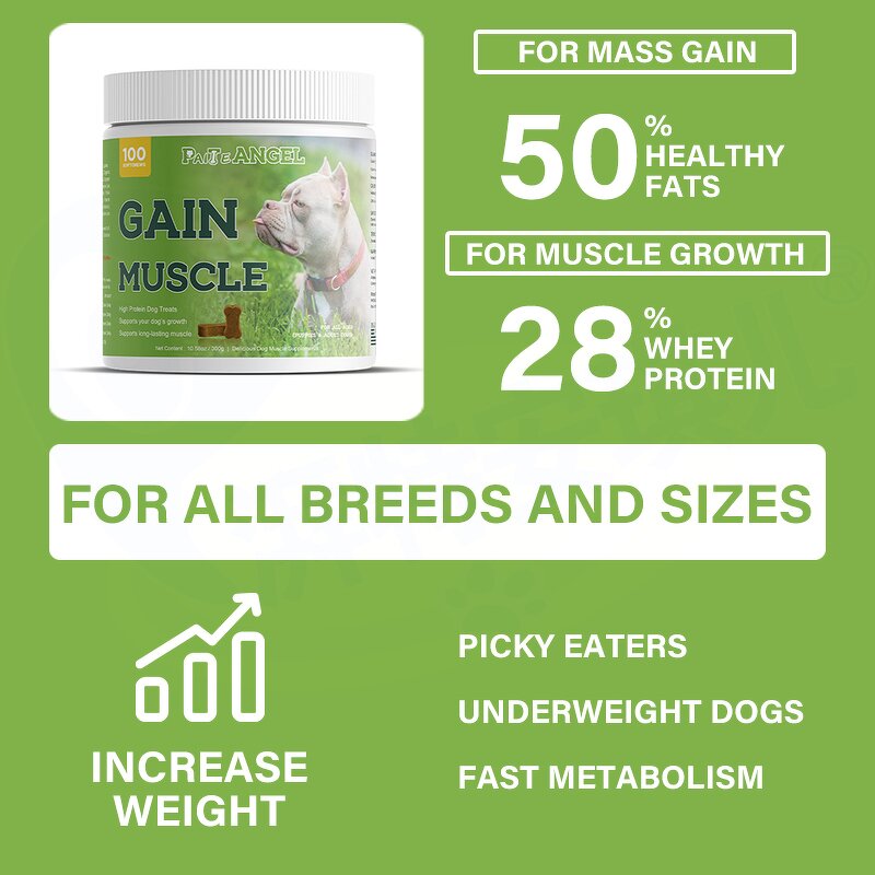 Dog Muscle Gain Supplement - Manufacturer - Custom Flavor Turkey Tuna Chicken Adult Pet