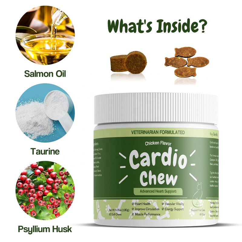 Cat Heart Supplement - Manufacturer - Private Label Salmon Oil Taurine L-Carnitine Hawthorn