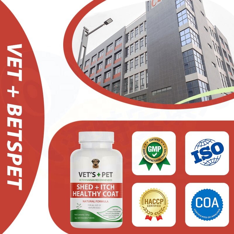 Dog Skin Coat Supplement - Manufacturer - Healthy Coat Shed Itch Relief Allergies Dermatitis