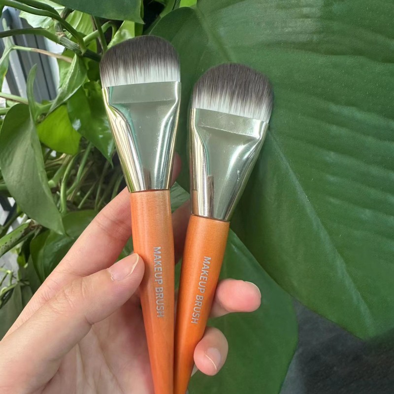 Makeup Brush Manufacturer - Vegan Wood Handle Foundation Brush