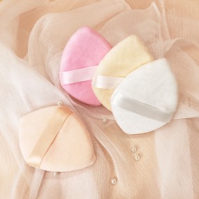 Powder Puff Supplier - Custom Logo Colorful Microfiber Flocking Puff