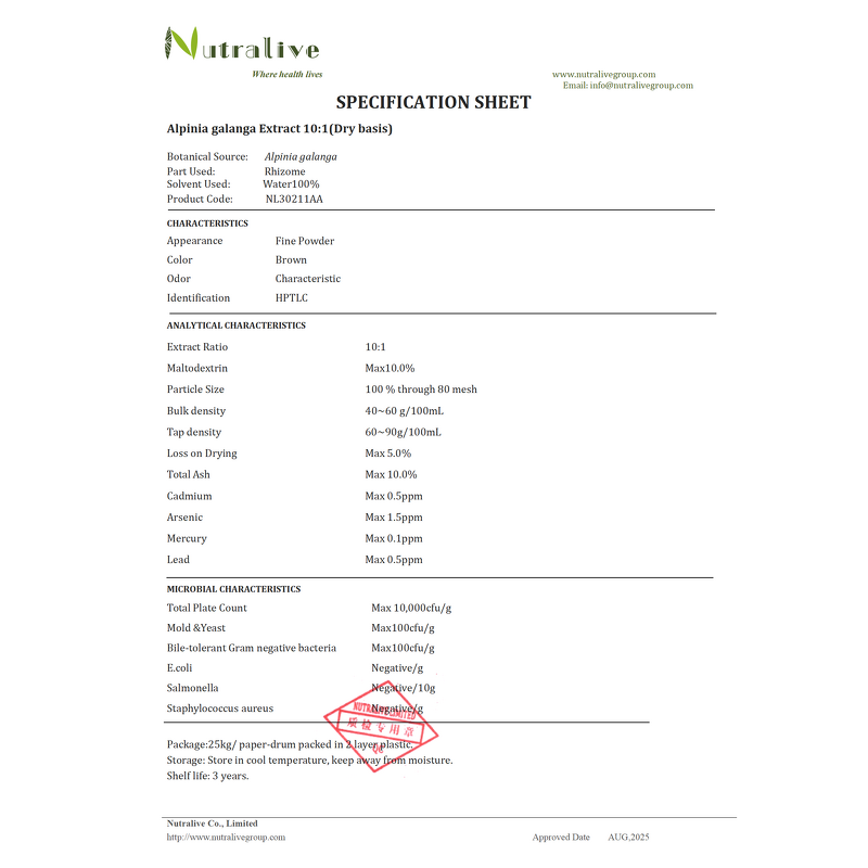 Alpinia Galanga Extract Manufacturer - 10:1 & Bulk ISO HALAL