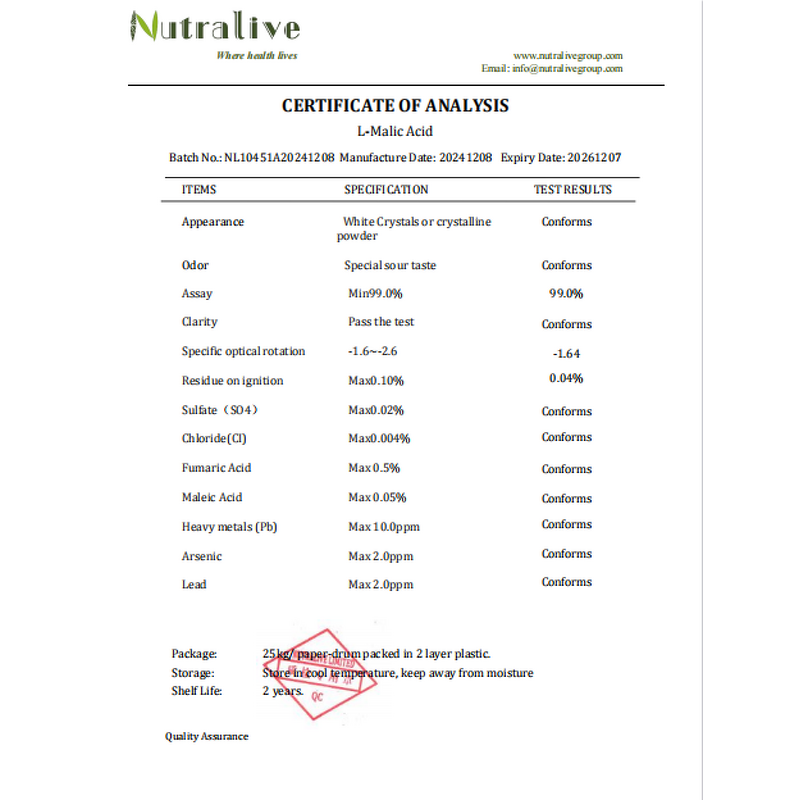 Malic Acid Manufacturer - CAS 6915-15-7 & ISO HALAL
