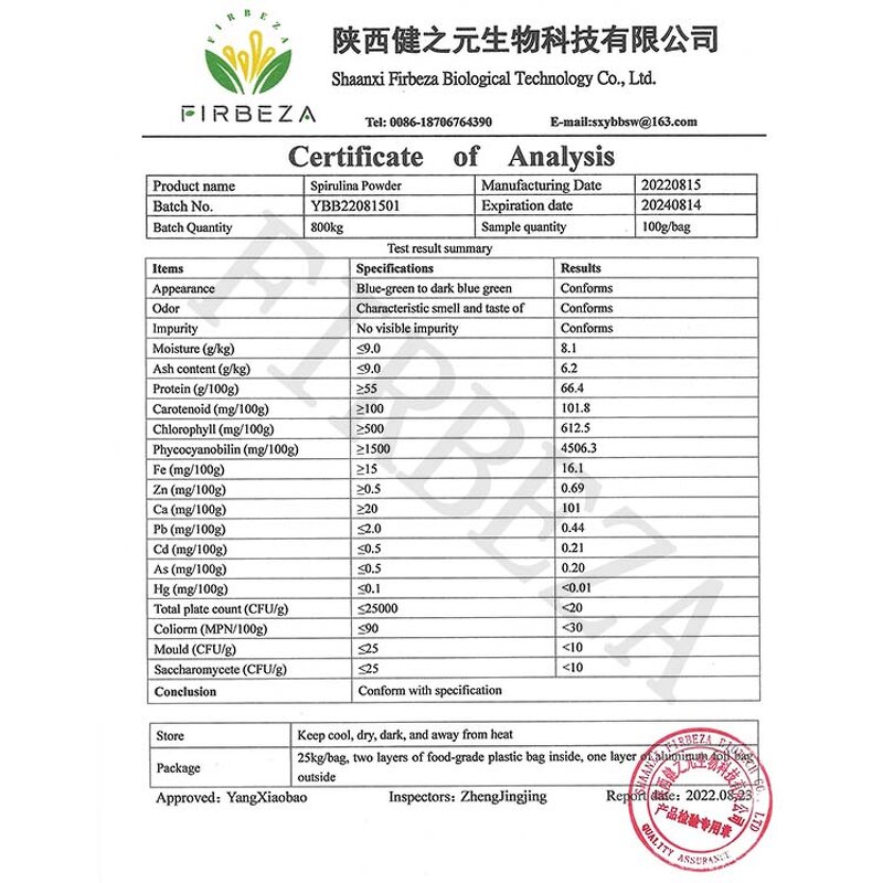 Spirulina Powder - Manufacturer - 65% Protein Wholesale Bulk Pure Organic Algae Extract