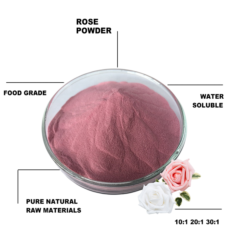 Rose Flower Extract - Manufacturer - Bulk 20:1 100% Natural Organic Rose Petals Powder