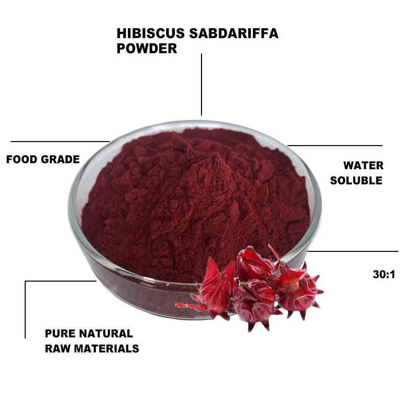 Hibiscus Extract Powder - Manufacturer - 100% Pure Natural Organic Roselle Flower Juice Powder