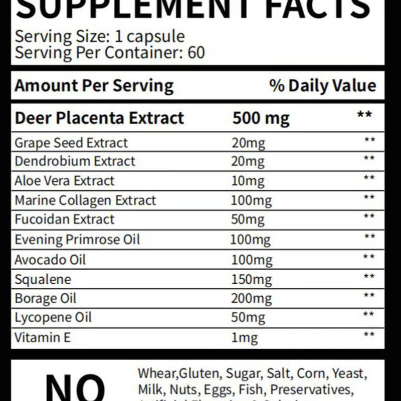 Deer Placenta Softgel - Manufacturer - Private Label Extract Supplement Capsule Pills OEM