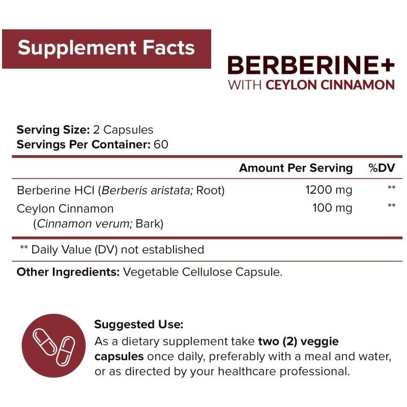 Berberine Complex Capsules - Manufacturer - Ceylon Cinnamon 500mg 1000mg Pure OEM Capsules