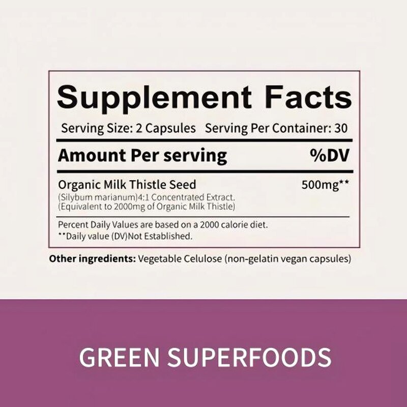 Milk Thistle Capsule - Manufacturer - Chardon Marie Natural Herbal Extract Supplement Capsule