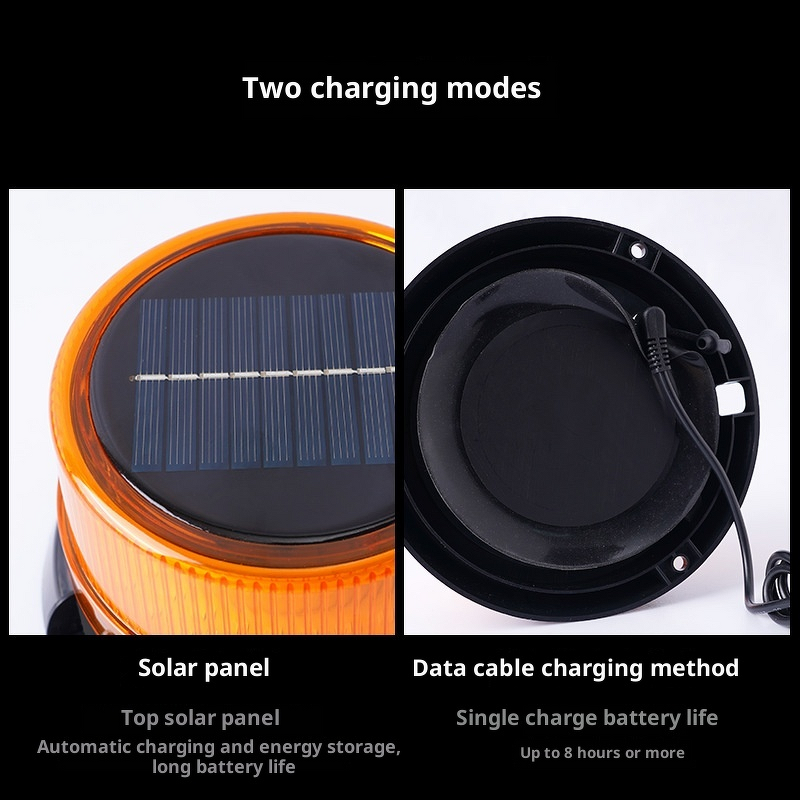 Car LED Warning Light - Manufacturer - 6V Solar Charging Magnetic Flashing for School/Construction Bus