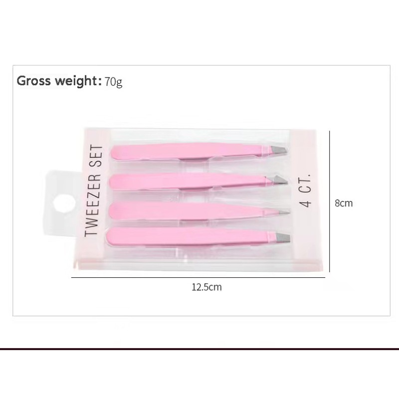 Black Tweezers Set Supplier - 4-piece Stainless Steel Ingrown