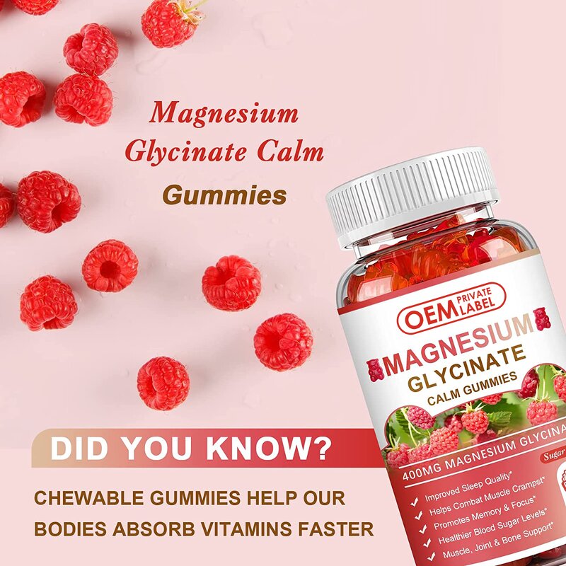 Magnesium Glycinate Gummy - Manufacturer - 90 Custom Bears Adults Pregnant Women Cross-Border