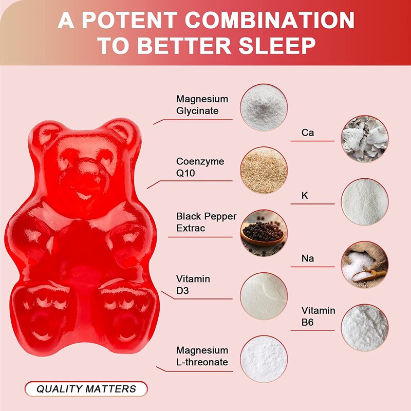 Magnesium Glycinate Gummy - Manufacturer - 90 Custom Bears Adults Pregnant Women Cross-Border