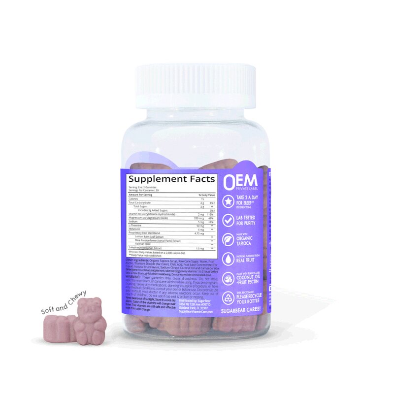 Melatonin Sleep Gummy - Manufacturer - OEM Custom Vitamin Healthcare Sleep Support Gummy
