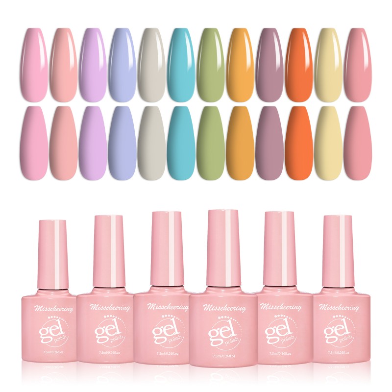 UV Gel Kit Manufacturer - 12pcs Pastel Macaron Set