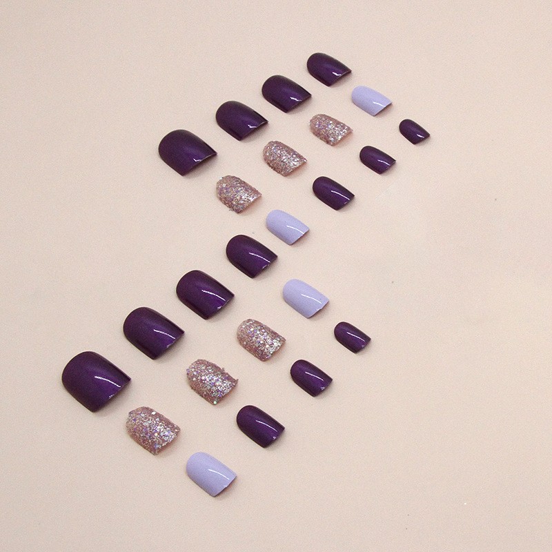 Press on Nails Factory - Purple Beauty Fashion False Nails