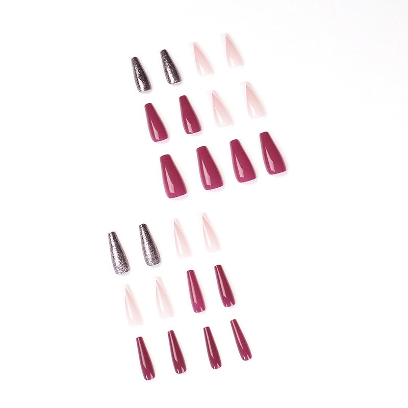 Press on Nails Supplier - Matte Glitter Ballerina False Nails