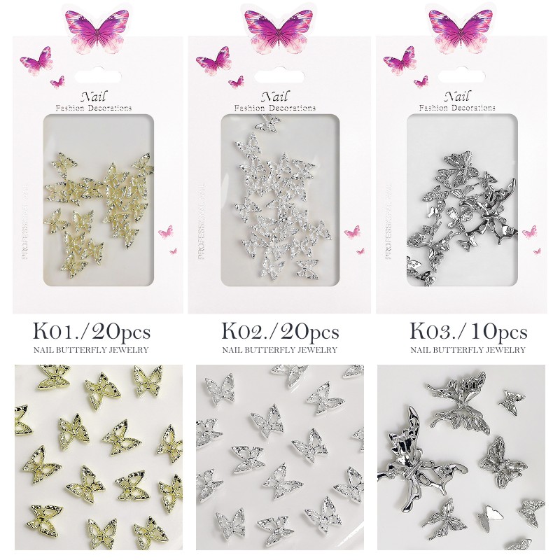 Nail Rhinestones Supplier - Butterfly Alloy Rhinestone Accessories