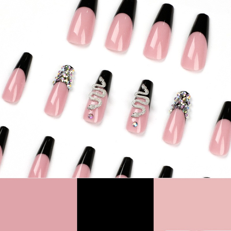Press on Nails Factory - Rhinestone ABS Acrylic Medium Nails