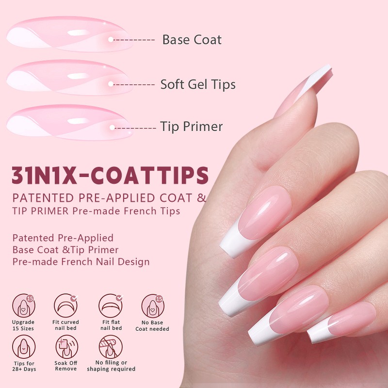 Nail Tips Supplier - New Seamless Removable French Tips