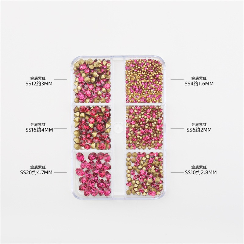 Nail Art Diamonds Wholesale - Champagne Glitter Jewelry Box Set