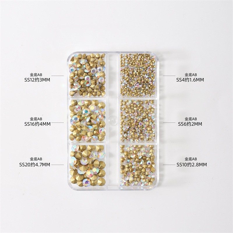 Nail Art Diamonds Wholesale - Champagne Glitter Jewelry Box Set