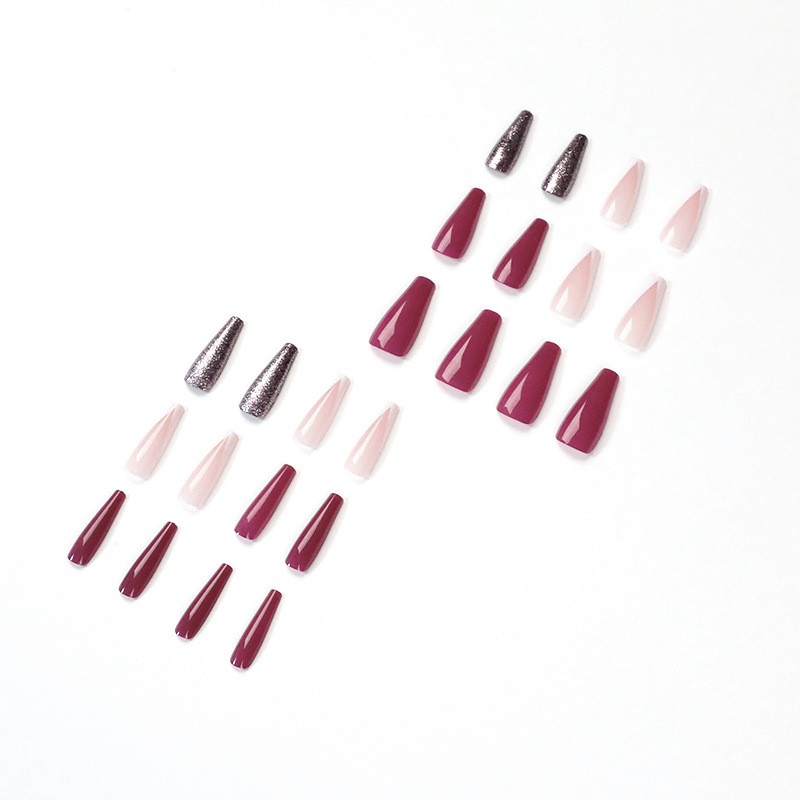 Press on Nails Supplier - Matte Glitter Ballerina False Nails