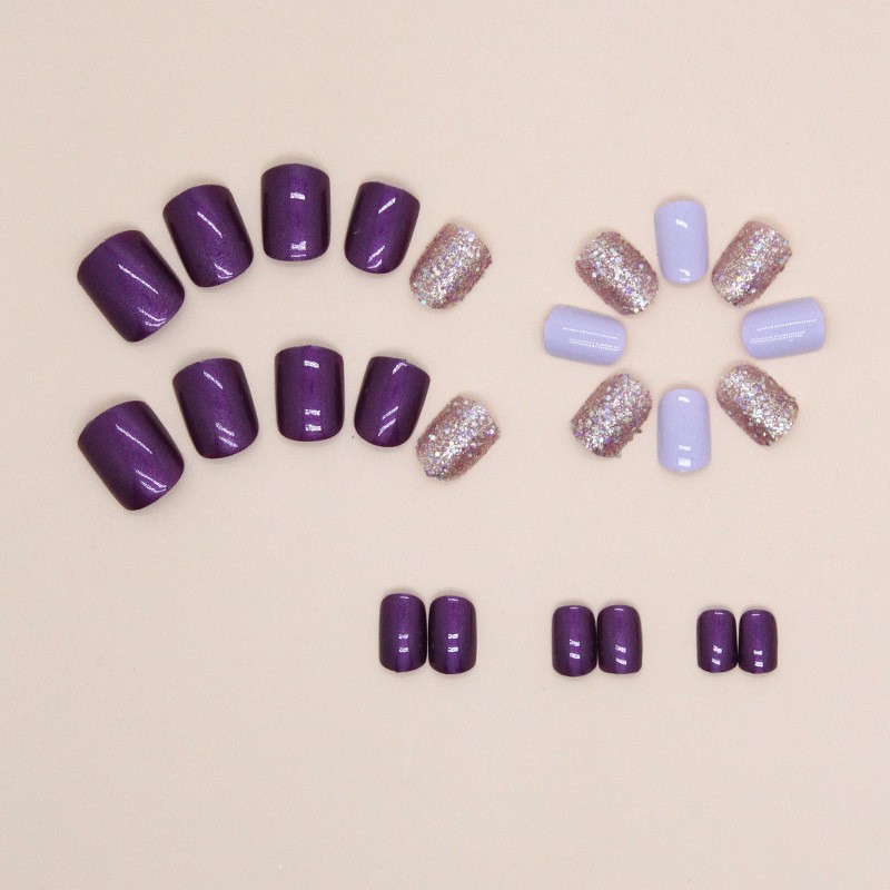 Press on Nails Factory - Purple Beauty Fashion False Nails
