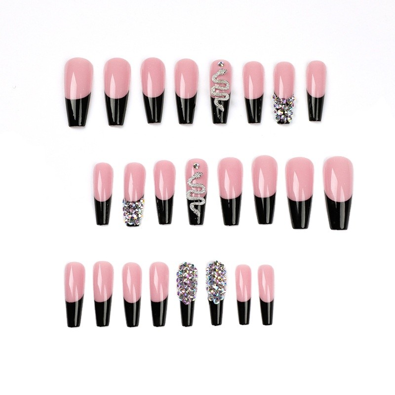 Press on Nails Factory - Rhinestone ABS Acrylic Medium Nails