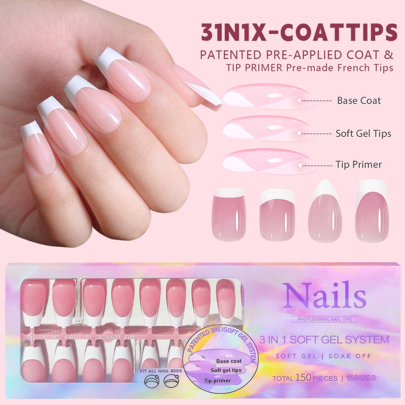 Nail Tips Supplier - New Seamless Removable French Tips