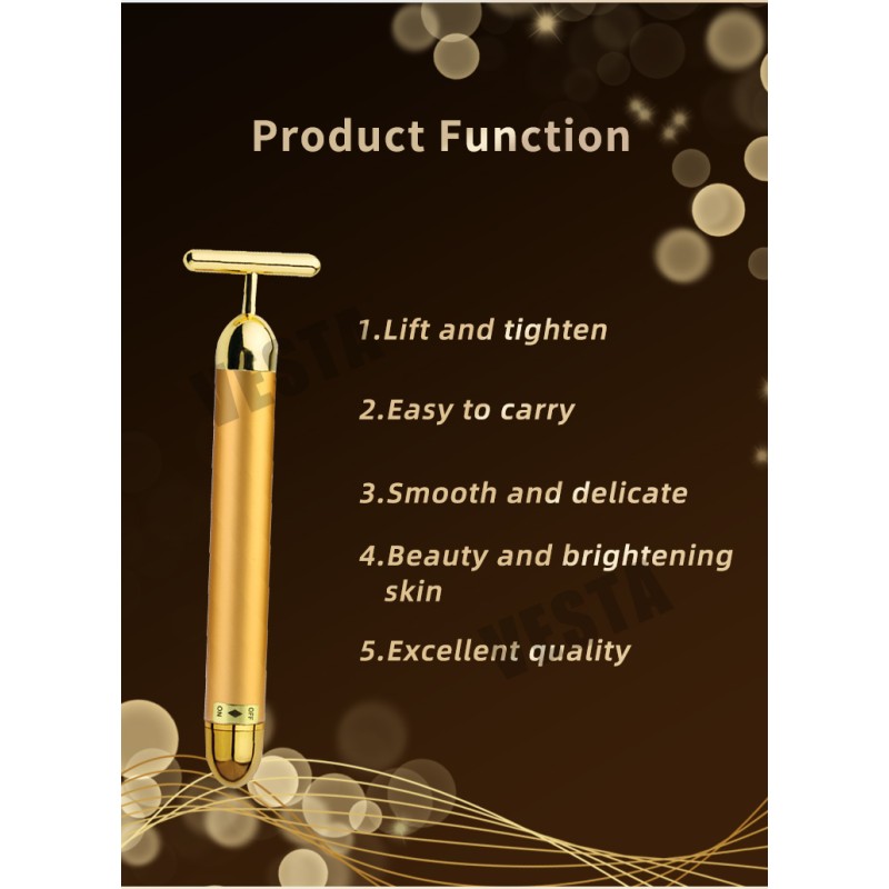 Facial Massager Roller Manufacturer - 24k Gold T Shape Slimming