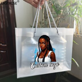 Shopping Bags Manufacturer - Eco Friendly Reusable Waterproof PP Plastic Frosted PVC Transparent Square Bottom Bag With Handle & PrivateLogo