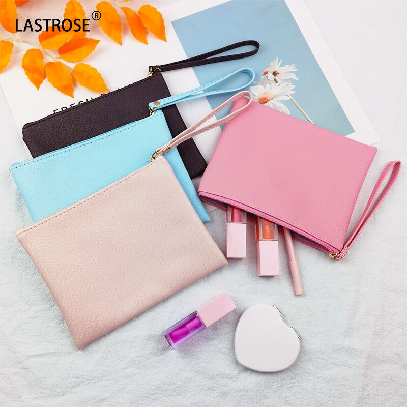 Makeup Bag Manufacturer - Women's Portable PU Leather Waterproof Case Silk Interior Customizable Print Logo Clutch for Travel Toiletries